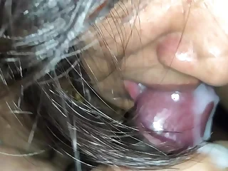 sexiest indian little one closeup cock sucking with sperm everywhere mouth